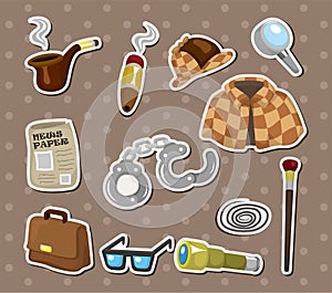 Cartoon detective equipment stickers