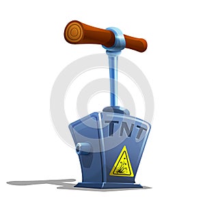 Cartoon detonator for tnt and explosive objects. photo