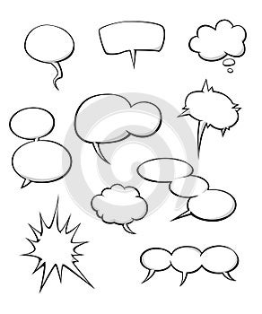 Cartoon dialog clouds