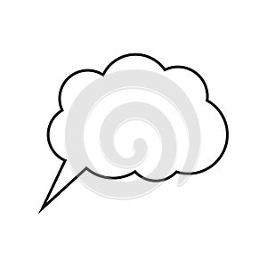 Cartoon dialogs cloud line vector, thinking cloud icon image