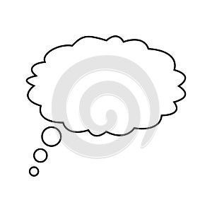 Cartoon dialogs cloud line vector, thinking cloud icon image