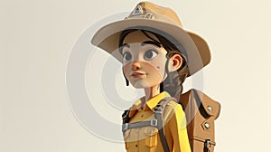Cartoon digital avatar of Adventure Alex A fearless and adventurous ranger who leads exciting hikes and explorations in photo