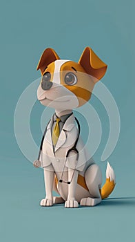 Cartoon digital avatar of Vetsy A techsavvy veterinarian who uses the latest digital tools to diagnose and treat pets photo