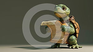 Cartoon digital avatars of a Curious Scroll This turtle historian avatar is always seen carrying a scroll, which holds photo
