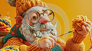 Cartoon digital avatars of Knit Guru A wise and skilled knitwear designer, Knit Gurus designs are sought after by all photo
