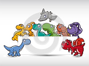 Cartoon dinosaur card photo