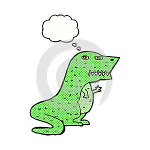 cartoon dinosaur with thought bubble