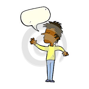 cartoon dismissive man with speech bubble