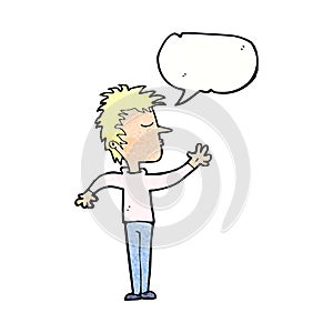 cartoon dismissive man with speech bubble