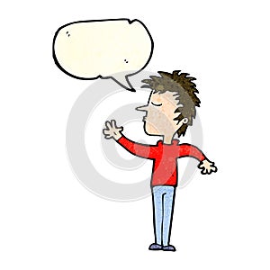 cartoon dismissive man with speech bubble