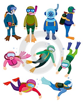 Cartoon diver icons photo