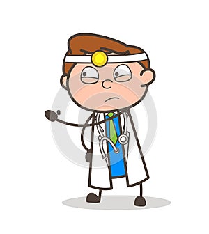 Cartoon Doctor Showing Slap Vector Illustration