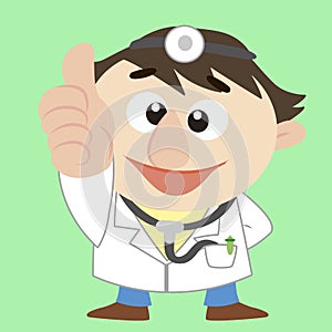 Cartoon doctor thumbs up