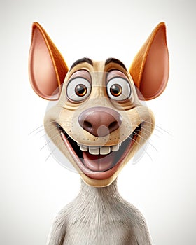 a cartoon dog with a big smile on his face and ears. generative ai