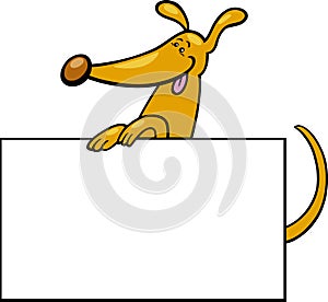Cartoon dog with board or card