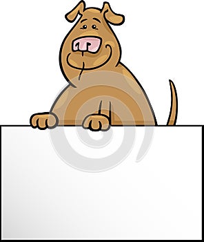 Cartoon dog with board or card design