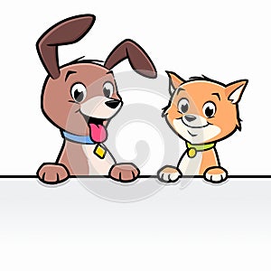 Cartoon Dog Cat Animal Frame Border