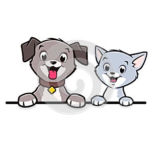 Cartoon Dog Cat Animal Frame Border