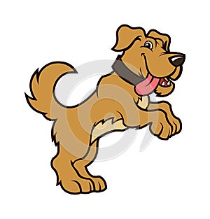 Cartoon dog character standing on hind legs