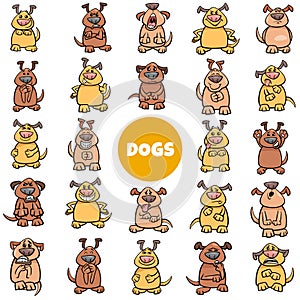 Cartoon dog characters emotions and moods big set