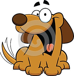 Cartoon Dog Happy Tail Wagging