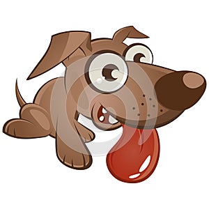 Cartoon dog with tongue out