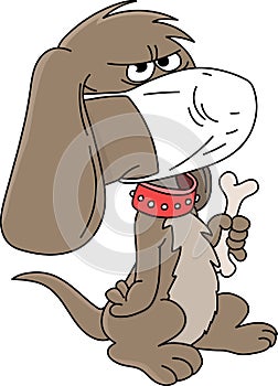 Cartoon dog wearing a protective mask against corona virus vector illustration