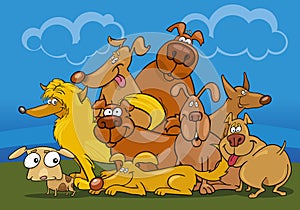 Cartoon dogs group