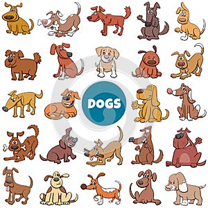 Cartoon dogs and puppies characters big set