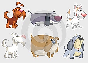 Cartoon dogs set illustration