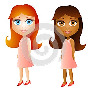 Cartoon Doll Face Girls