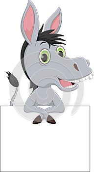 Cartoon Donkey with blank sign