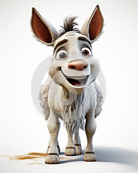 a cartoon donkey with a funny look on his face and ears. generative ai