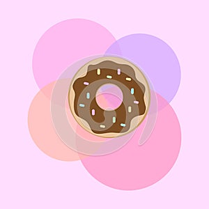 Cartoon donut with hole. Design element. Vector illustration. stock image.