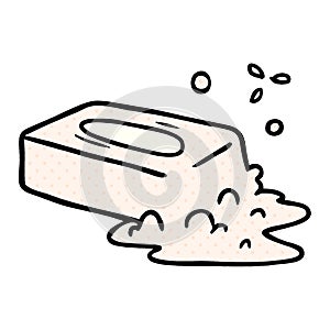 Cartoon doodle of a bubbled soap