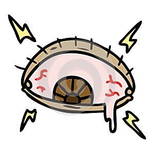 cartoon doodle of an enraged eye