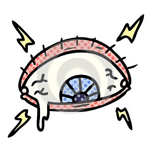 cartoon doodle of an enraged eye