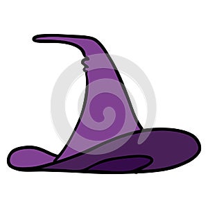 cartoon doodle of a witches hat