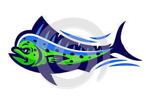 Cartoon Dorado Fish Mascot Illustration photo