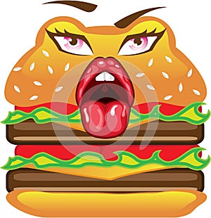 Cartoon Double Cheeseburger vector