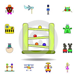 cartoon downhill racers toy colored icon. set of children toys illustration icons. signs, symbols can be used for web, logo,