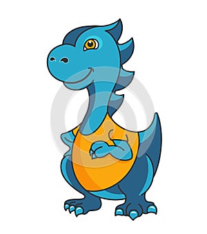 Cartoon dragon or dinosaur mascot