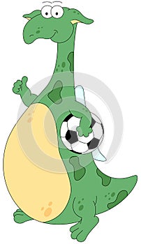 Cartoon dragon footballer