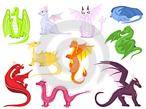Cartoon dragon set