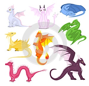 Cartoon dragon set