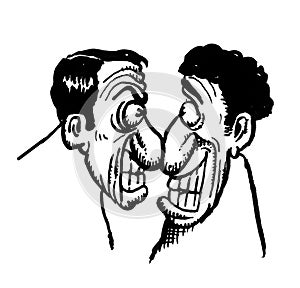 Cartoon drawing of 2 men