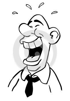 Cartoon drawing laughing man