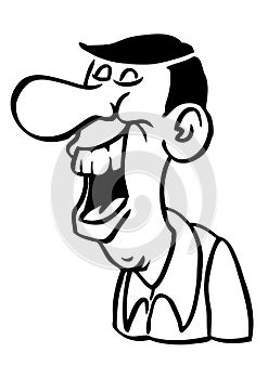 Cartoon drawing laughing man