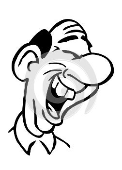 Cartoon drawing laughing man