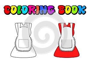 Cartoon dress with pinafore coloring book, outline isolated photo